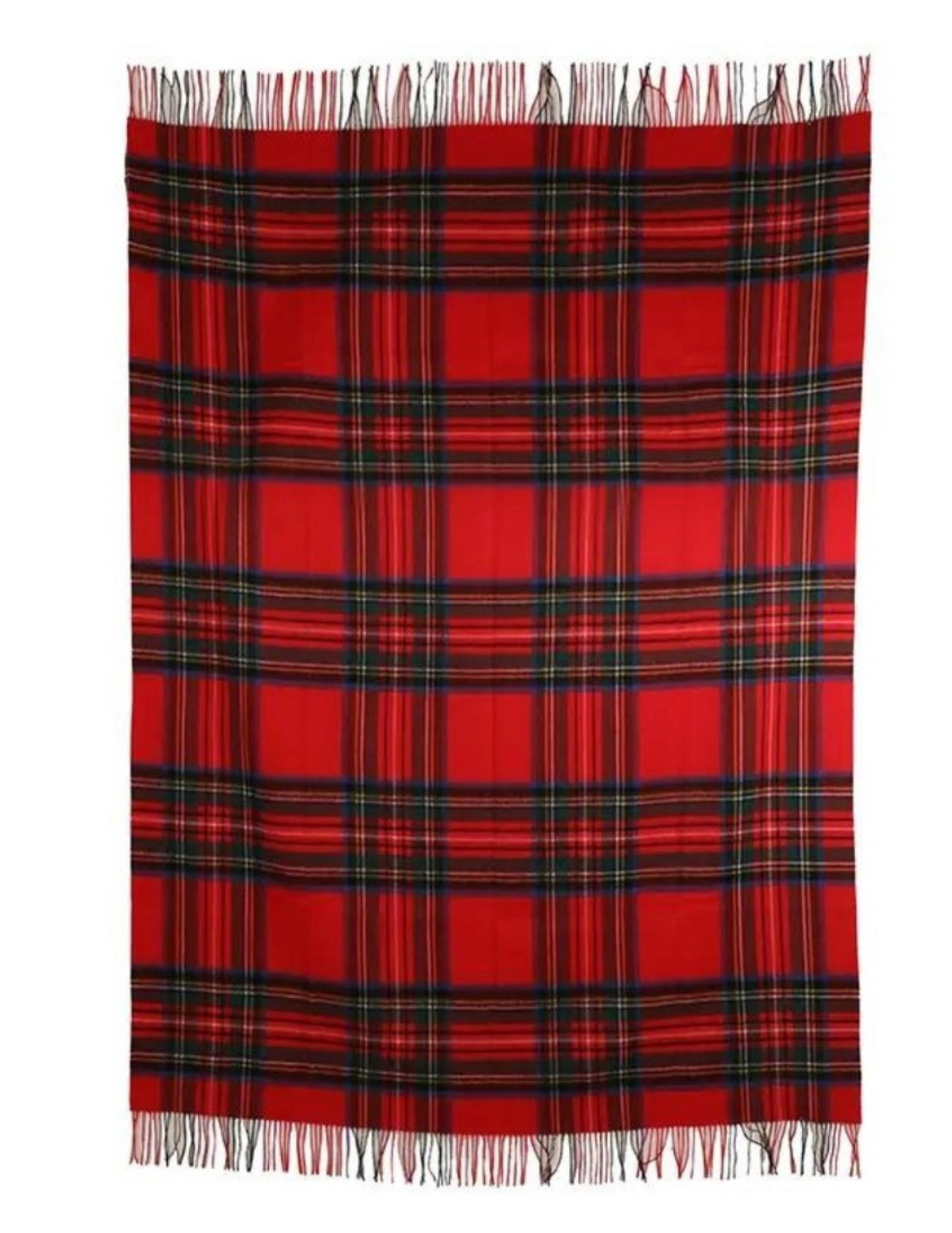 Red Stewart Holiday Throw Blanket(Virgin Lambswool)