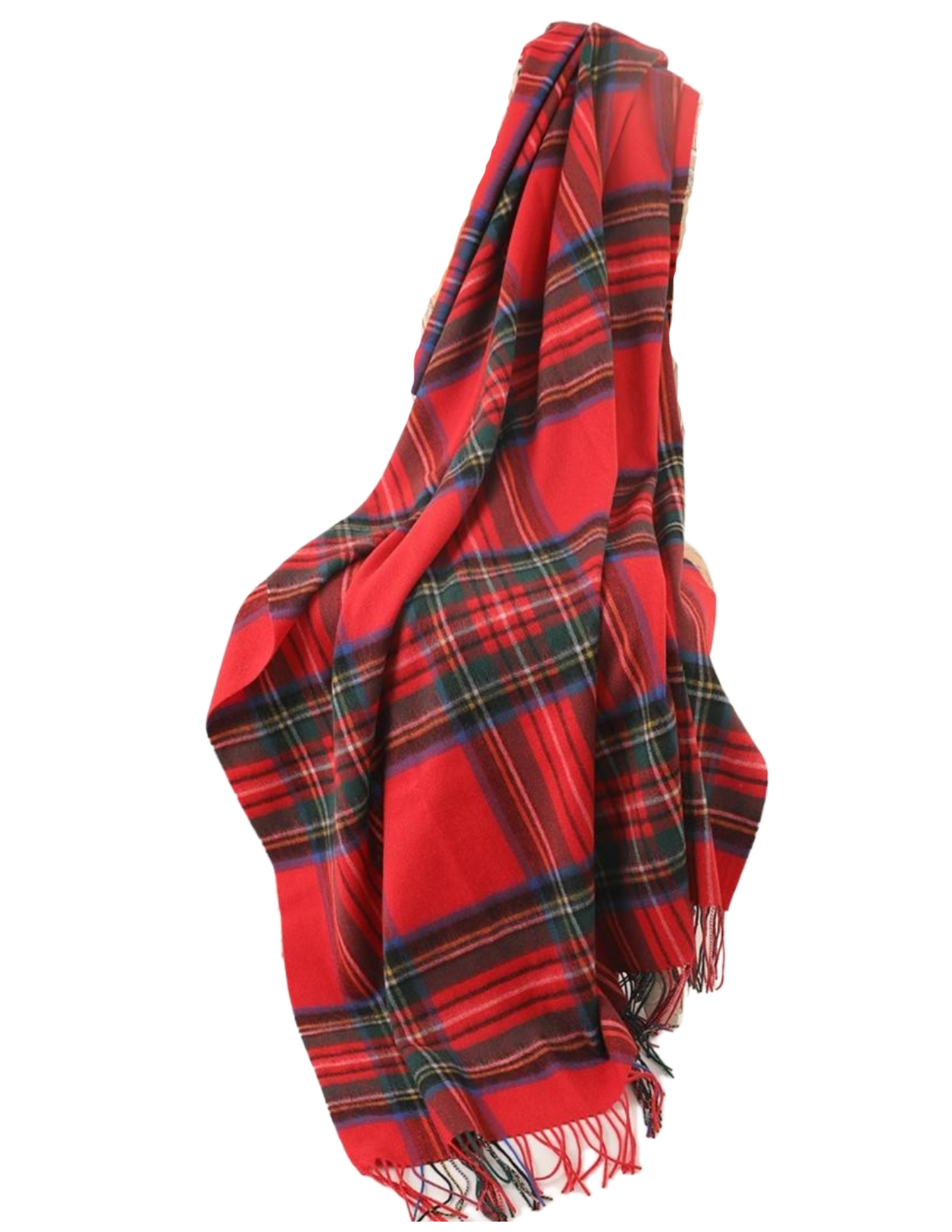 Red Stewart Holiday Throw Blanket(Virgin Lambswool)
