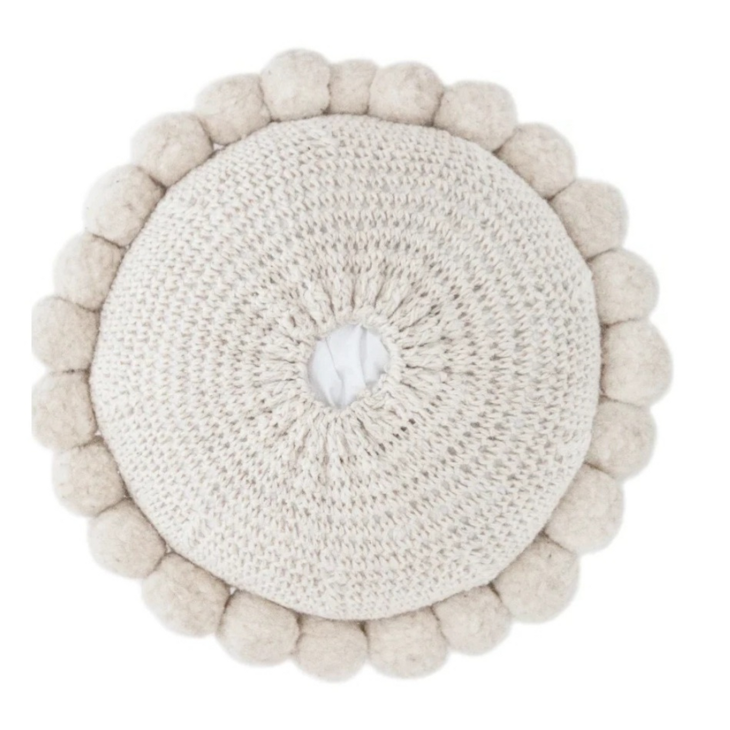 Salta Pom Pom 24" Pillow in Natural