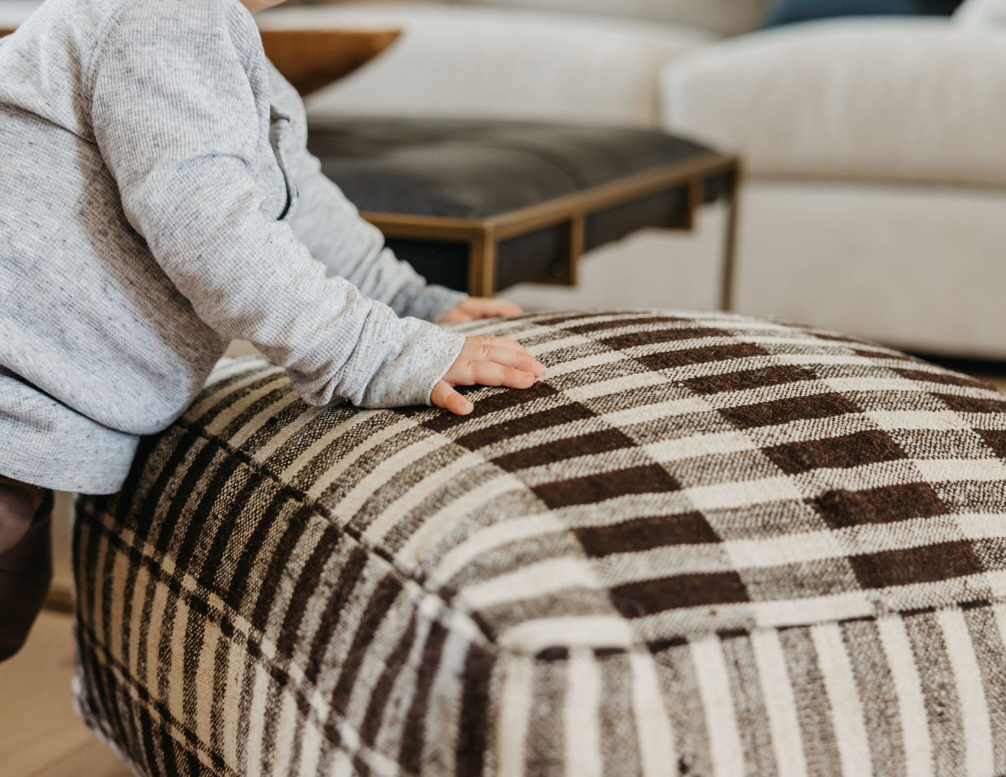 Handwoven Vintage Pouf - Ebb and Thread