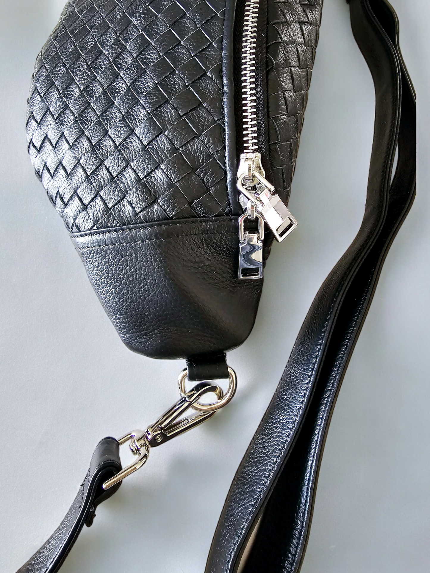 Woven Alexandria Sling Bag in Black