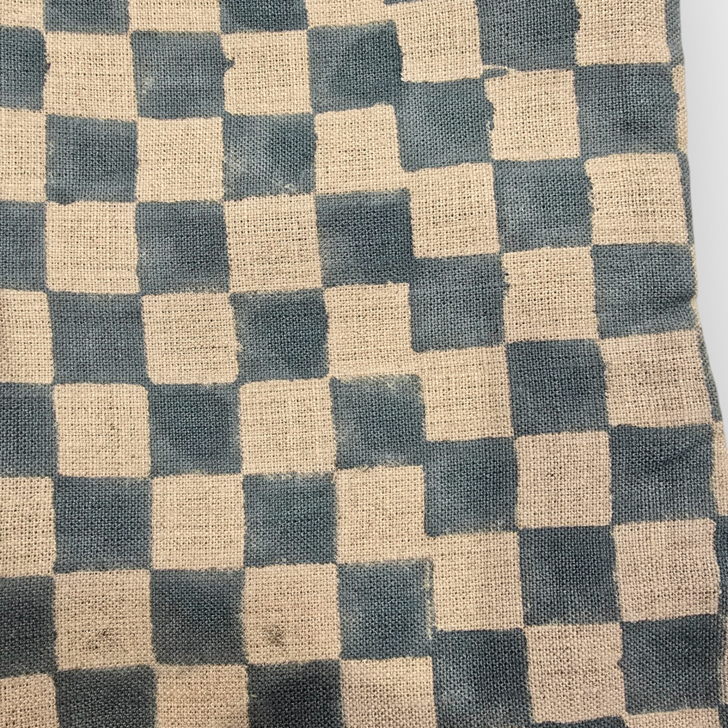 Block Checkered Stocking Steel Blue