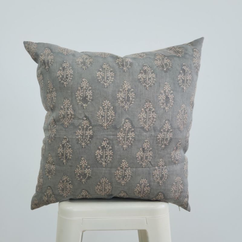 Hand Block Flora Pillow - Ebb and Thread