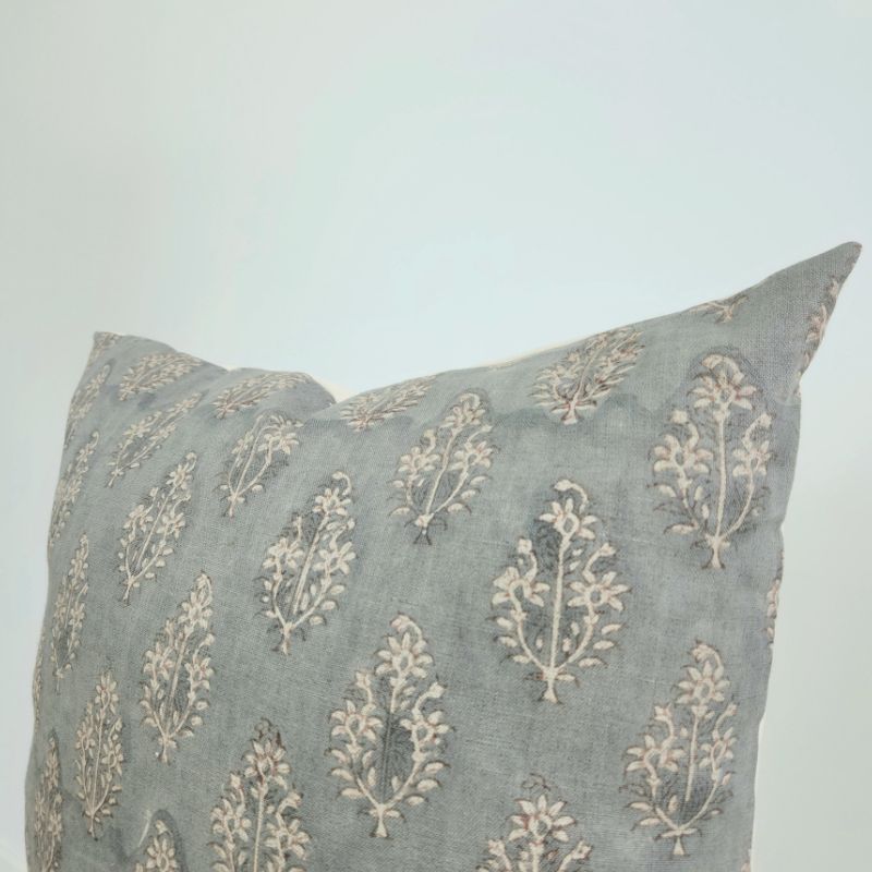 Hand Block Flora Pillow - Ebb and Thread