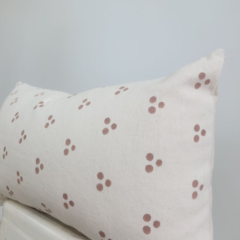 Hand Block Lumbar Blush Fleck Pillow - Ebb and Thread