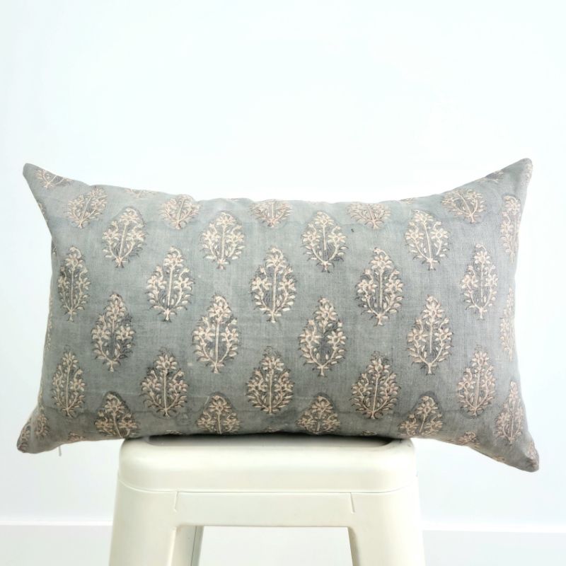 Hand Block Lumbar Flora Pillow - Ebb and Thread