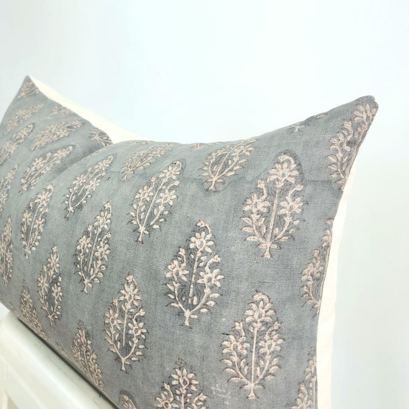 Hand Block Lumbar Flora Pillow - Ebb and Thread