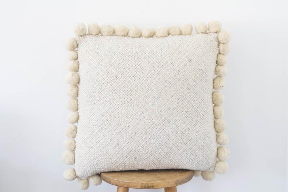 Salta Pom Pom 20" Pillow in Natural - Ebb and Thread