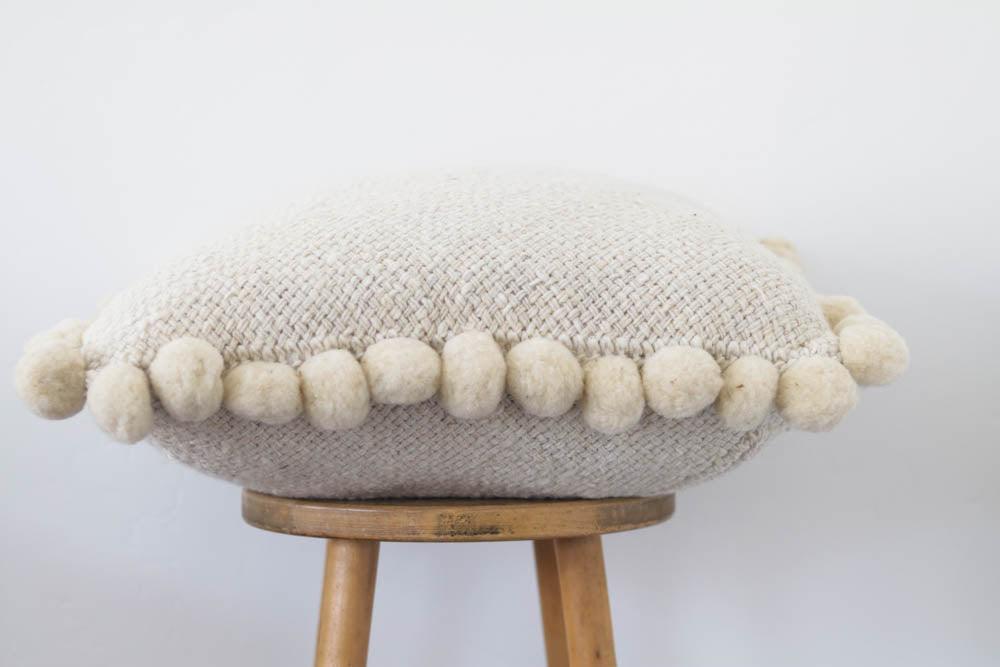 Salta Pom Pom 24" Pillow in Natural - Ebb and Thread