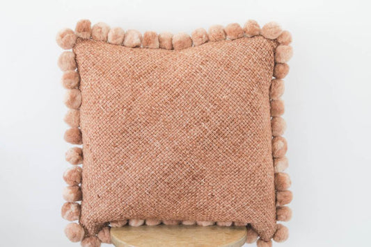 Salta Pom Pom 24" Pillow in Amber - Ebb and Thread