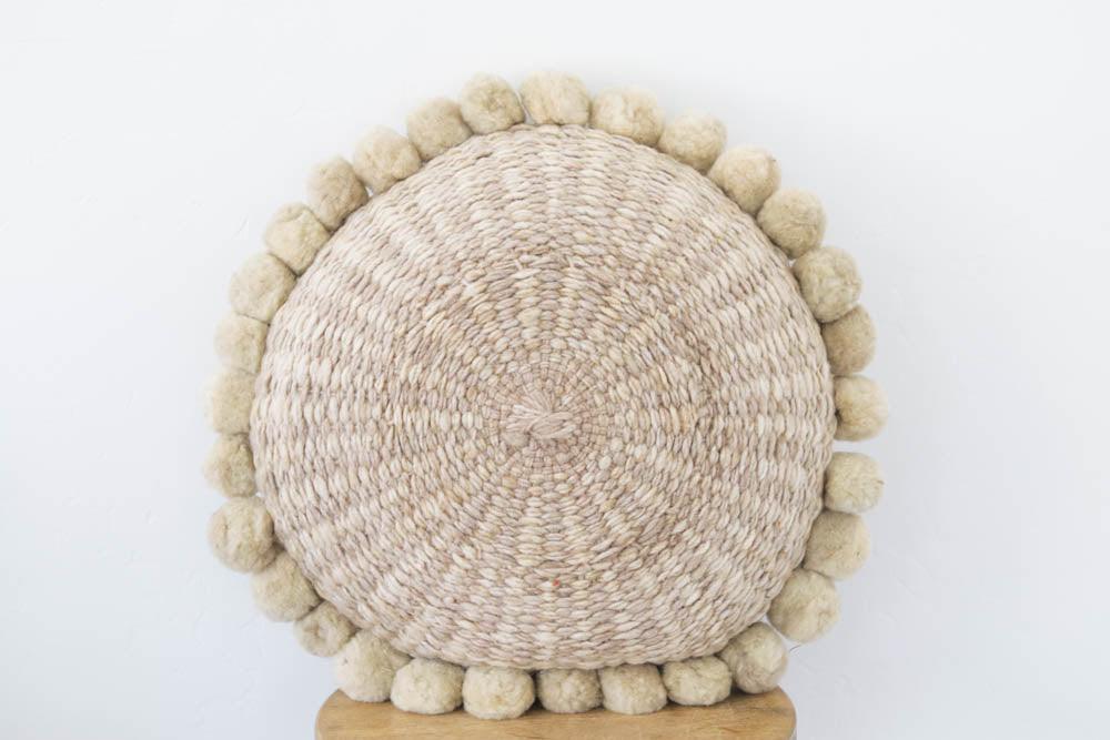 Salta Pom Pom 20" Pillow in Sand - Ebb and Thread