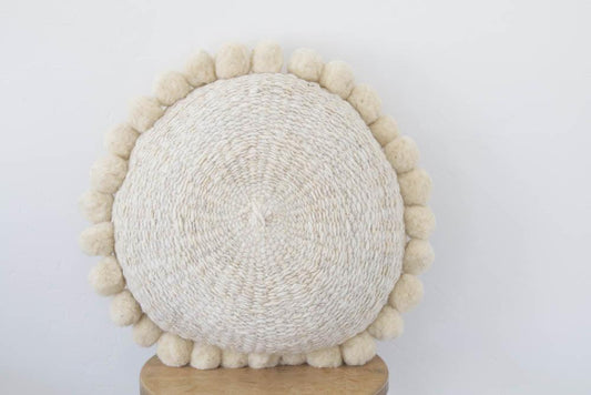 Salta Pom Pom 20" Pillow in Natural - Ebb and Thread