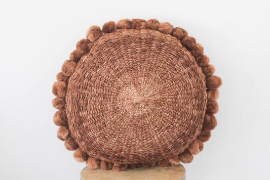 Salta Pom Pom 20" Pillow in Rust - Ebb and Thread