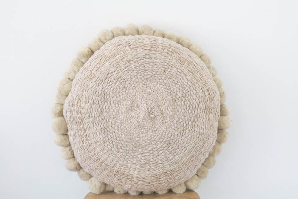 Salta Pom Pom 24" Pillow in Sand - Ebb and Thread