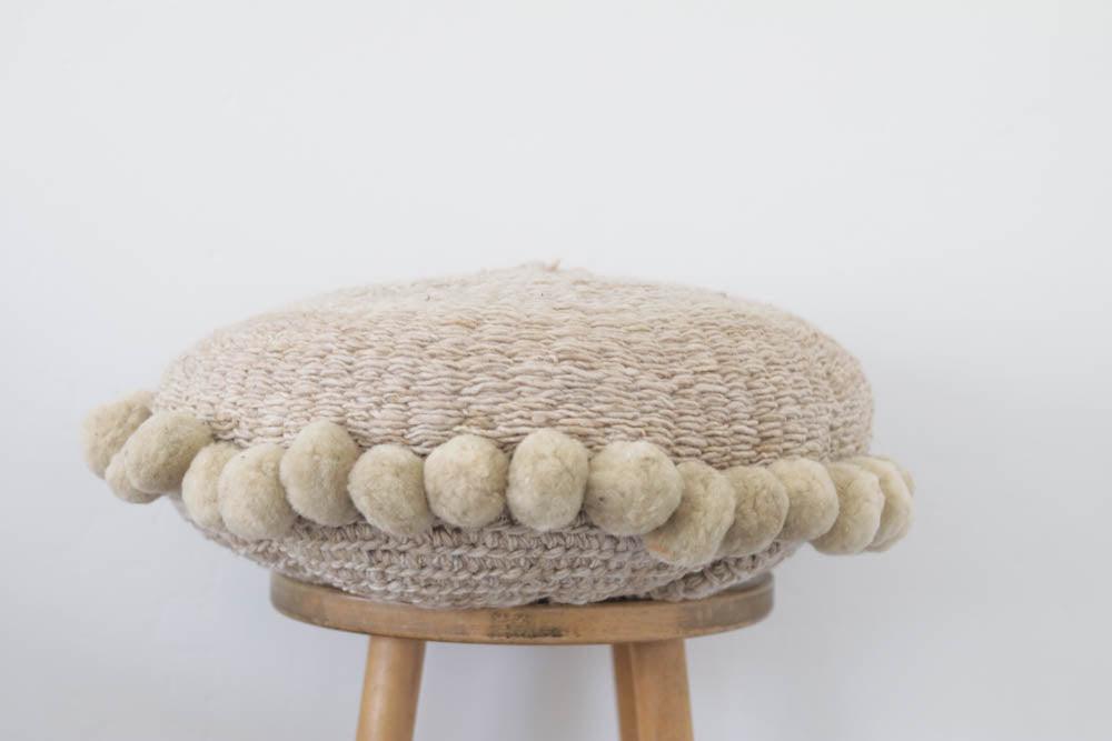 Salta Pom Pom 24" Pillow in Sand - Ebb and Thread