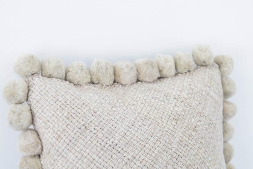 Salta Pom Pom 20" Pillow in Sand - Ebb and Thread