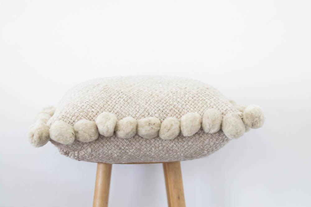 Salta Pom Pom 20" Pillow in Sand - Ebb and Thread