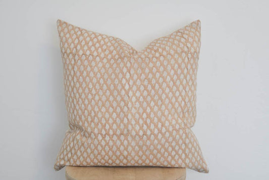 Hand Block Cozy Peach Pillow - Ebb and Thread