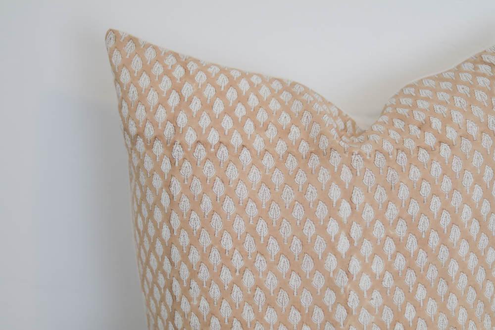 Hand Block Cozy Peach Pillow - Ebb and Thread