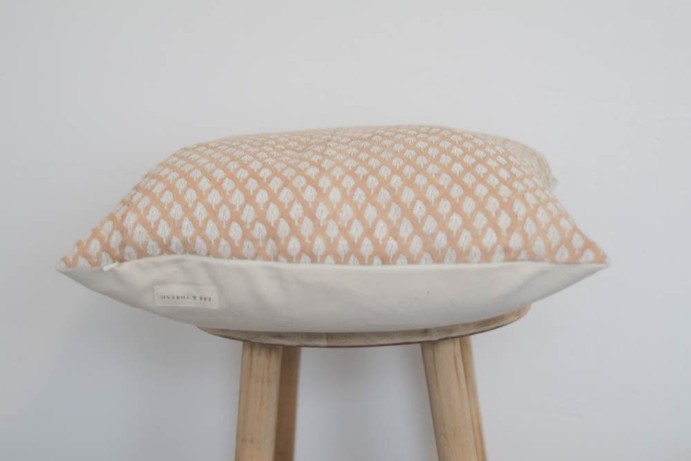 Hand Block Cozy Peach Pillow - Ebb and Thread