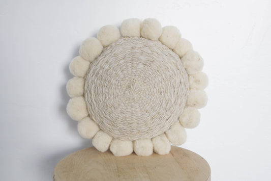 Salta Pom Pom Mini Pillow in Natural - Ebb and Thread