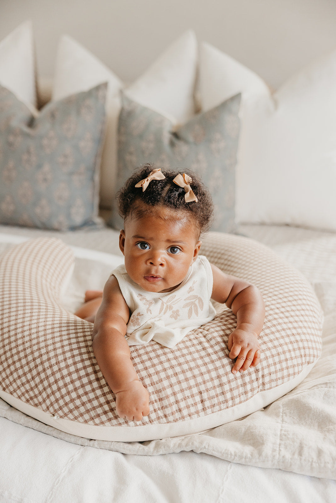 Uppi Nursing Pillow w/ Teddy Graham Cover