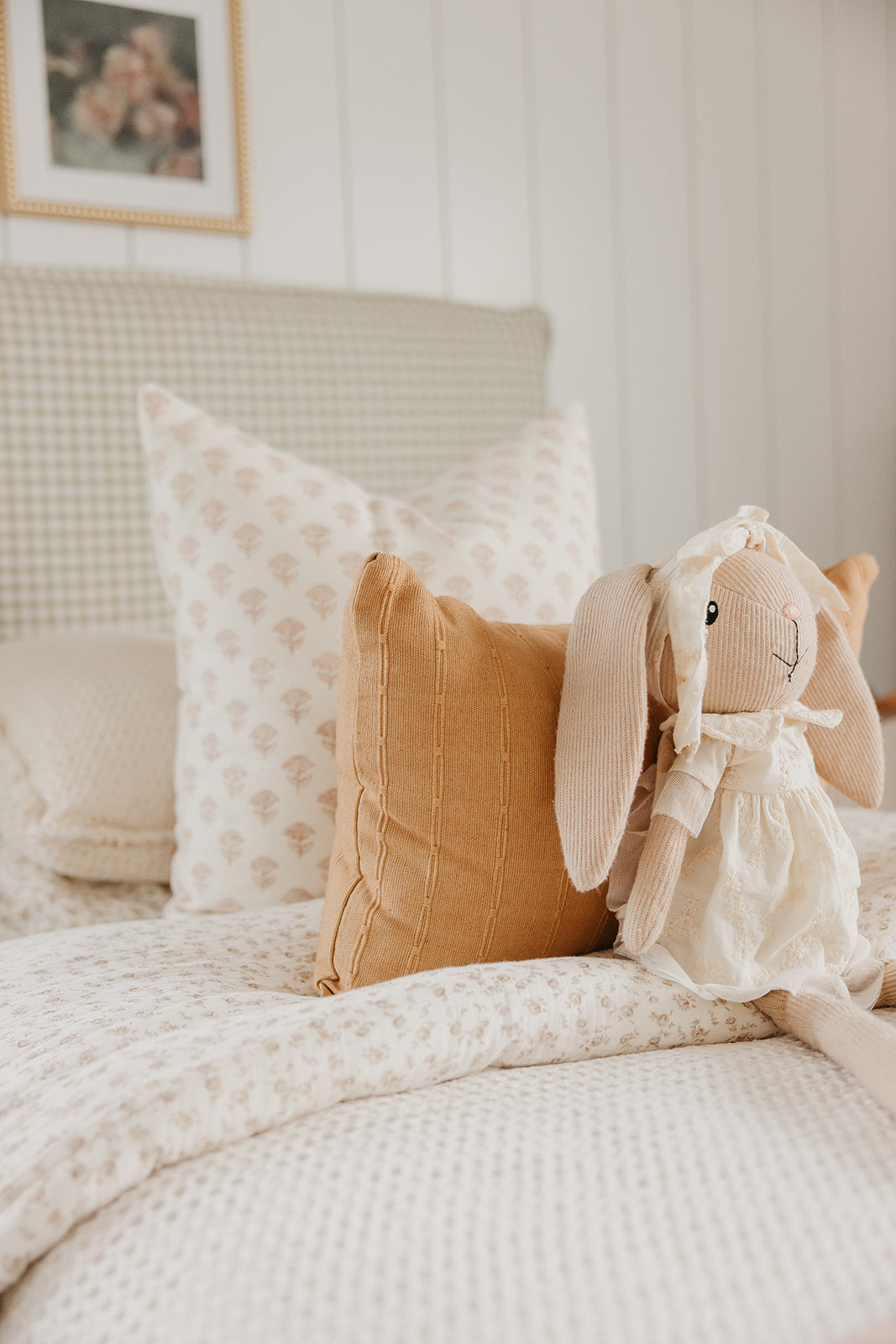 Premium French Linen Bed Throw (Blush)