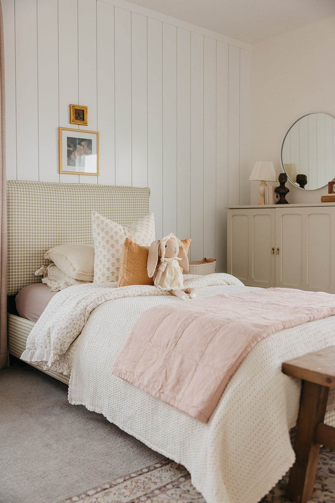 Hand Block Fleck Blush Pillow