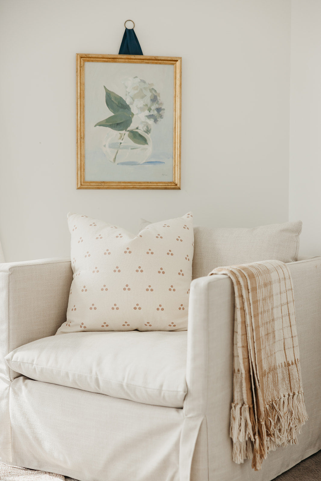 Hand Block Fleck Blush Pillow