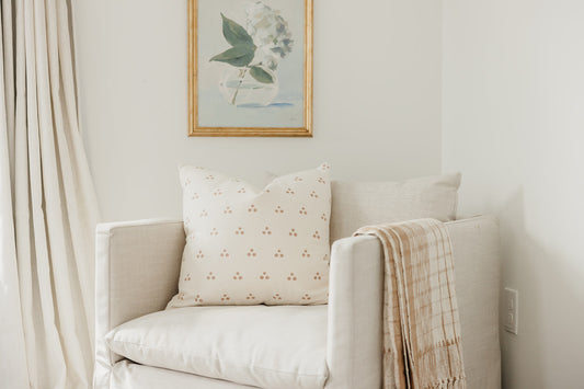 Hand Block Fleck Blush Pillow