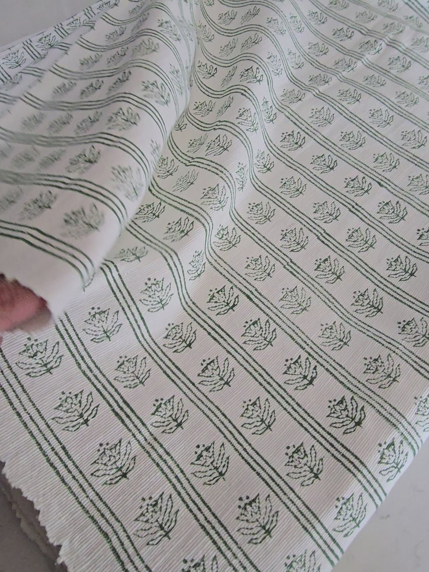 Wild Magnolia in Elm Green Fabric