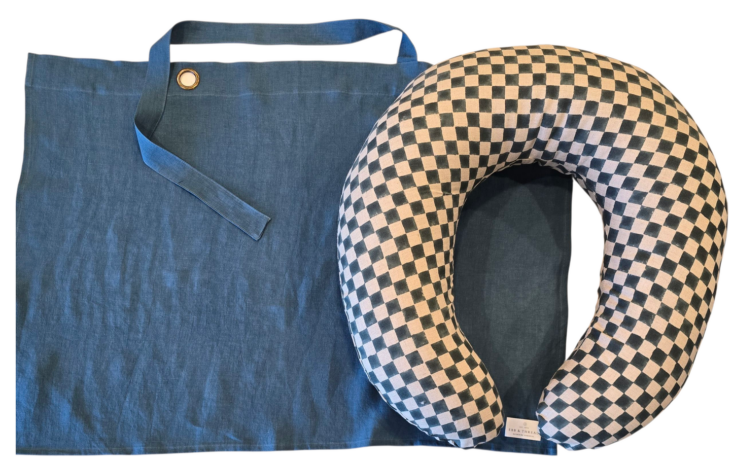 Linen Nursing Cover Luxe in Soothing Sea Blue
