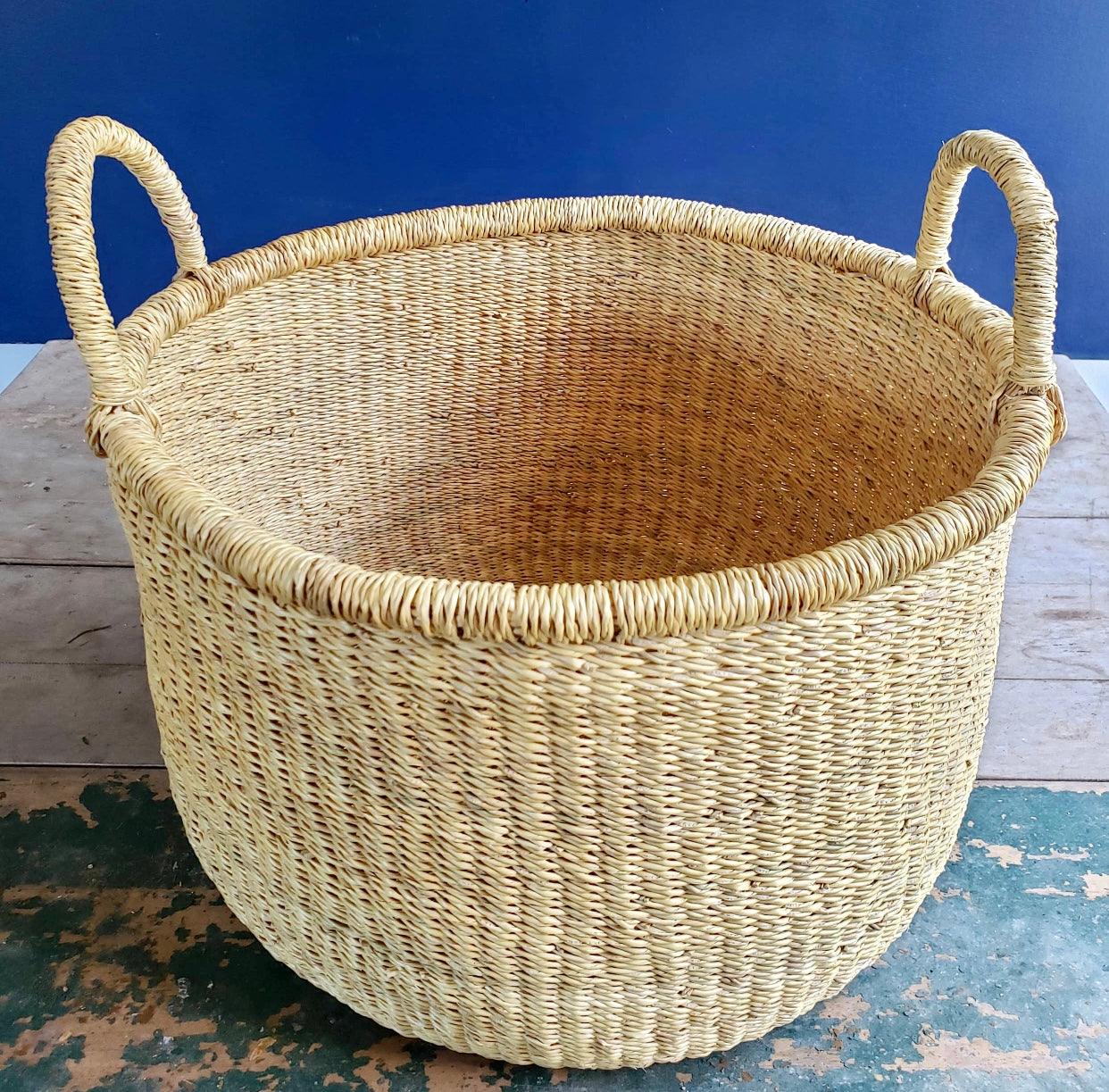 Handwoven Bolga Floor Basket - Ebb and Thread