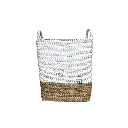 Handwoven White Indonesian Basket - Ebb and Thread