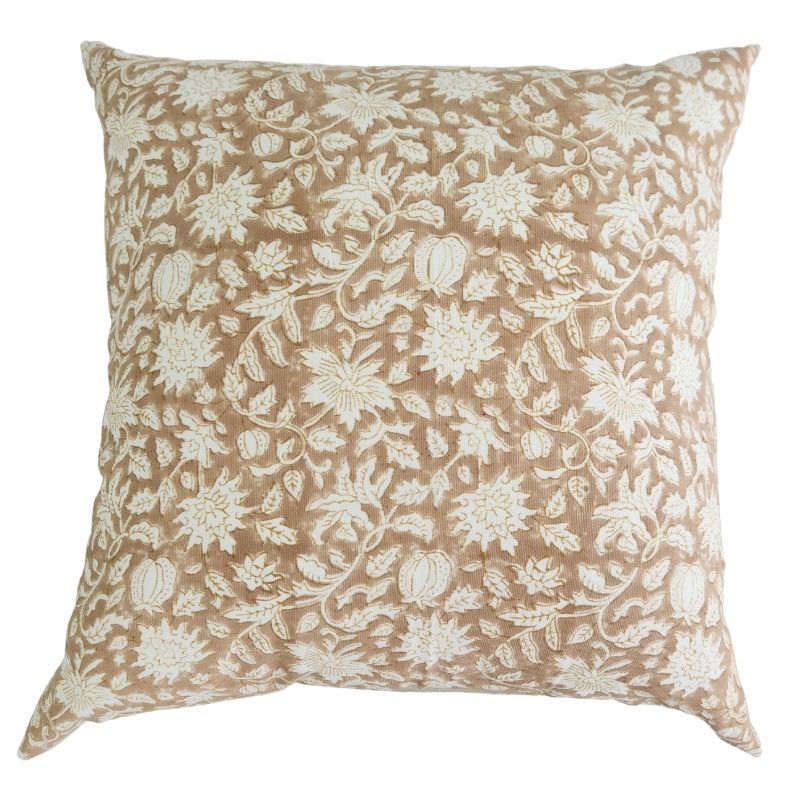 Hand Block Nude Woodland Pillow - Ebb and Thread