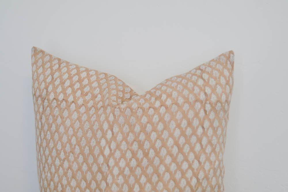 Hand Block Cozy Peach Pillow - Ebb and Thread
